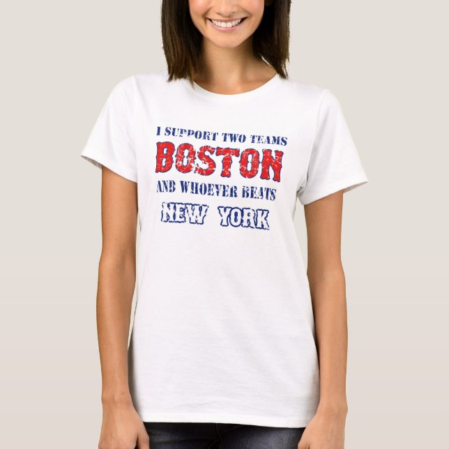 I support Boston funny Baseball Women's Soft Tee (Front)