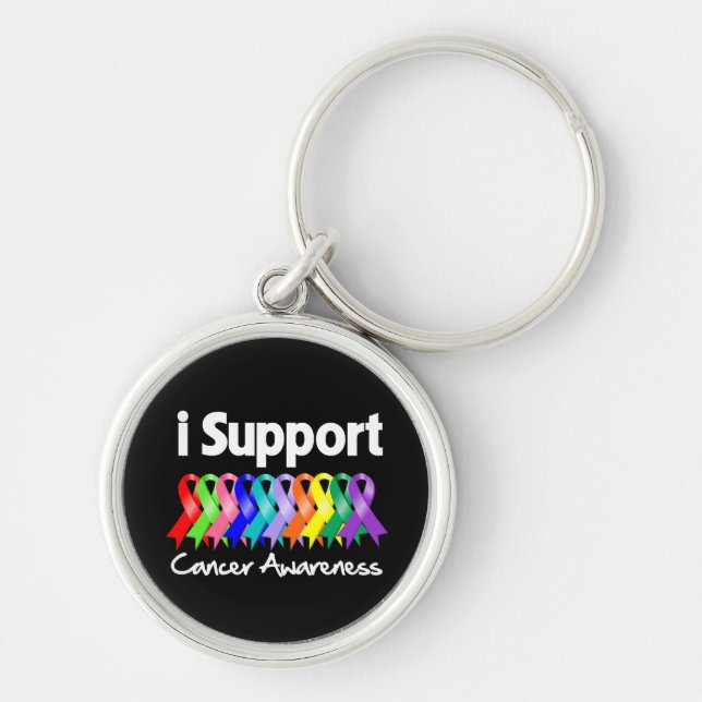 I Support Cancer Awareness Key Ring (Front)