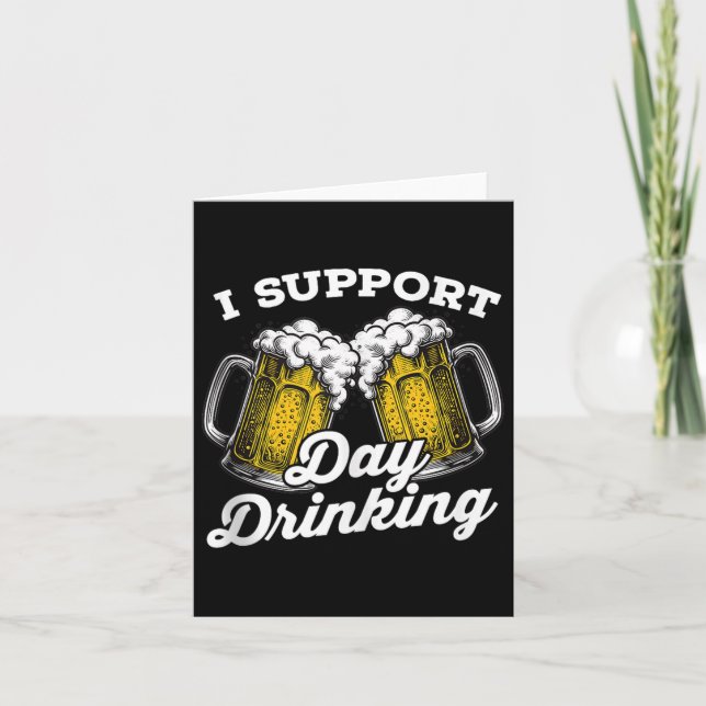 I Support Day Drinking Funny Beer Drinker Tank Top Card (Front)