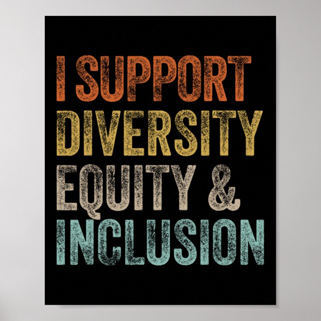 I Support Diversity Equity And Inclusion Mental He Poster (Front)