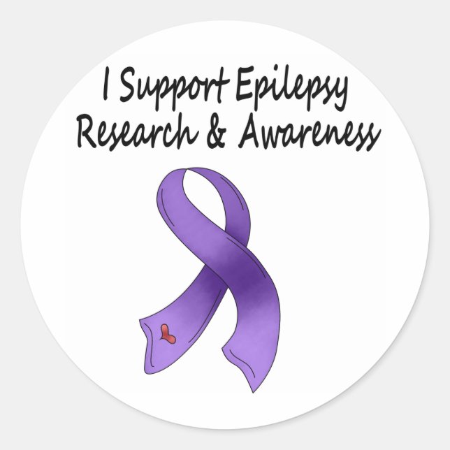 I SUPPORT Epilepsy Research Classic Round Sticker (Front)