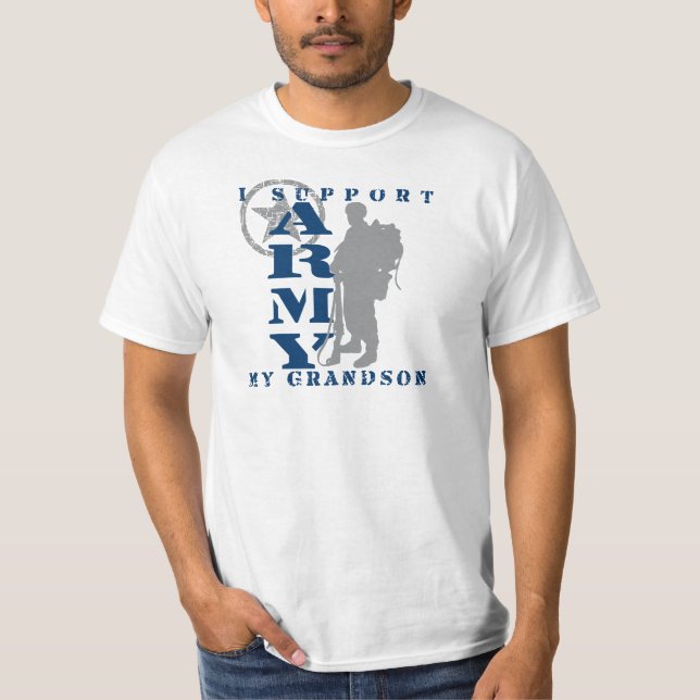 I Support Grandson 2 - ARMY T-Shirt (Front)