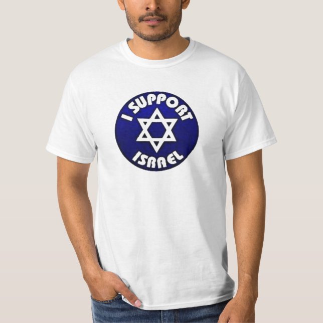 I Support Israel - Star of David מגן דוד T-Shirt (Front)