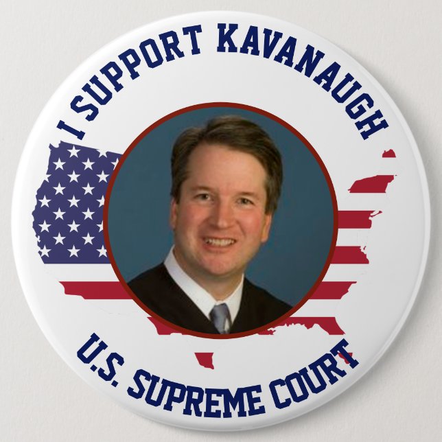 I Support Judge Kavanaugh American USA  Flag 6 Cm Round Badge (Front)