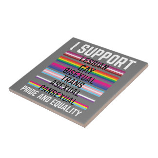 I Support Lesbian Gay Bisexual Trans Asexual Panse Ceramic Tile