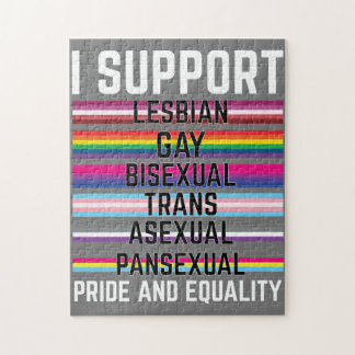I Support Lesbian Gay Bisexual Trans Asexual Panse Jigsaw Puzzle