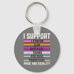 I Support Lesbian Gay Bisexual Trans Asexual Panse Key Ring