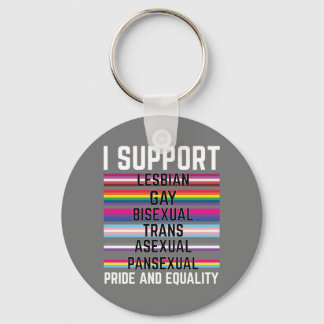I Support Lesbian Gay Bisexual Trans Asexual Panse Key Ring