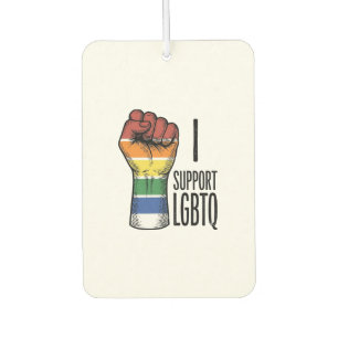 I Support LGBTQ Vintage Pride Fist Shirt Design_1 Car Air Freshener