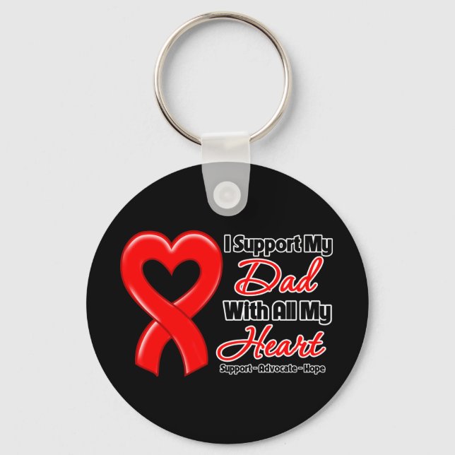 I Support My Dad With All My Heart Key Ring (Front)