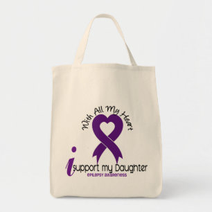 I Support My Daughter Epilepsy Tote Bag