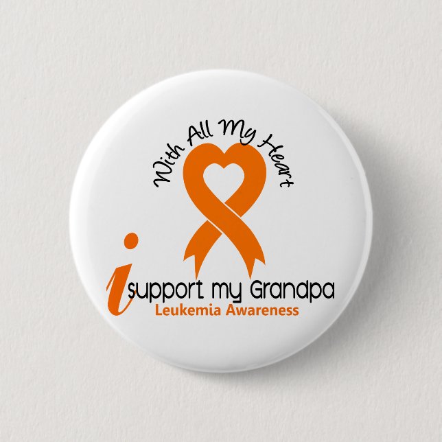I Support My Grandpa Leukaemia 6 Cm Round Badge (Front)