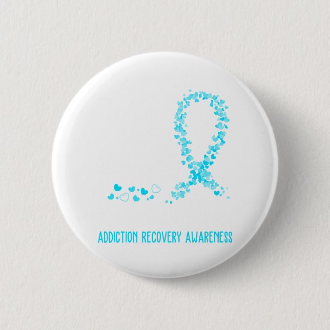 I Support My Hero Addiction Recovery Awareness 6 Cm Round Badge (Front)