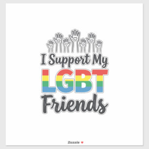 I Support My LGBT Friends Rainbow Pride Vector Des