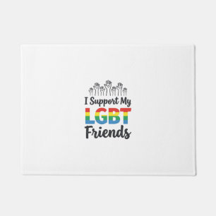 I Support My LGBT Friends Rainbow Pride Vector Des Doormat