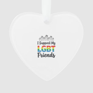 I Support My LGBT Friends Rainbow Pride Vector Des Ornament