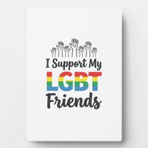 I Support My LGBT Friends Rainbow Pride Vector Des Plaque