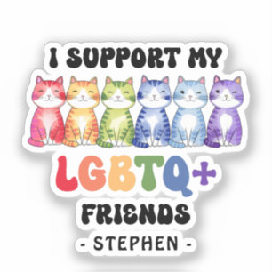 I Support My LGBTQ Friends – Rainbow Cat Pride