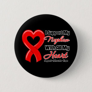 I Support My Nephew With All My Heart 6 Cm Round Badge