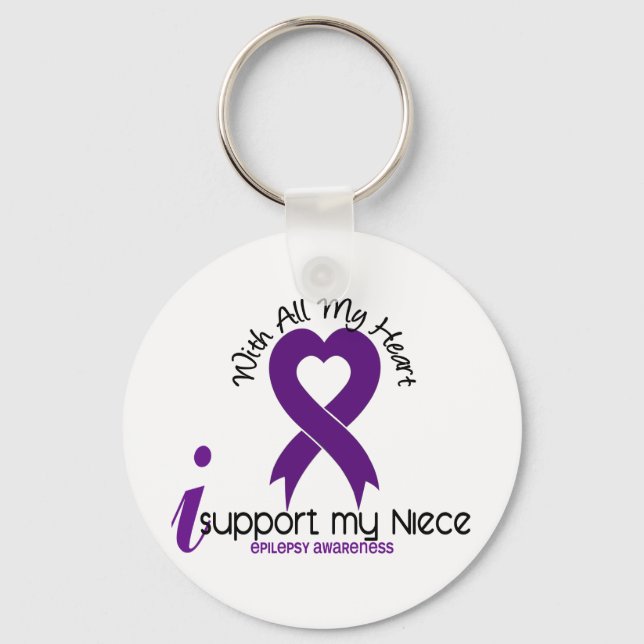 I Support My Niece Epilepsy Key Ring (Front)