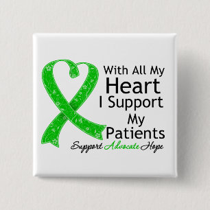 I Support My Patients With All My Heart 15 Cm Square Badge