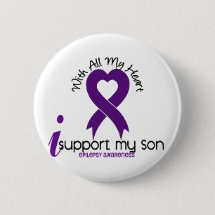 I Support My Son Epilepsy 6 Cm Round Badge