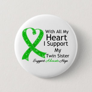 I Support My Twin Sister With All My Heart 6 Cm Round Badge
