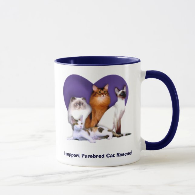 I support Purebred Cat Rescue! Mug (Right)