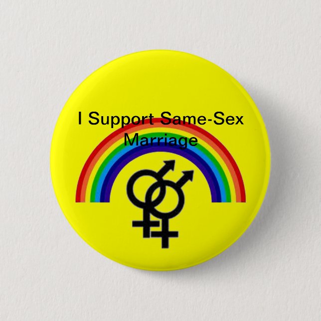 I Support Same-Sex Marriage 6 Cm Round Badge (Front)