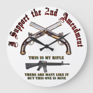 I Support the 2nd Amendment Large Clock