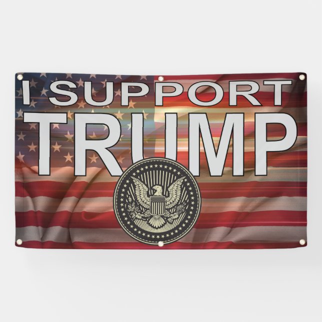 I support Trump and flag Banner (Horizontal)