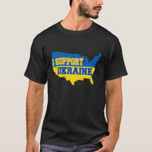 I Support Ukraine Flag Emblem Map Patriot Ukrainia T-Shirt