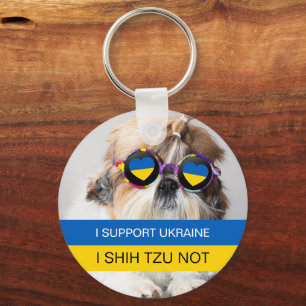 I support Ukraine I Shih Tzu Not Key Ring