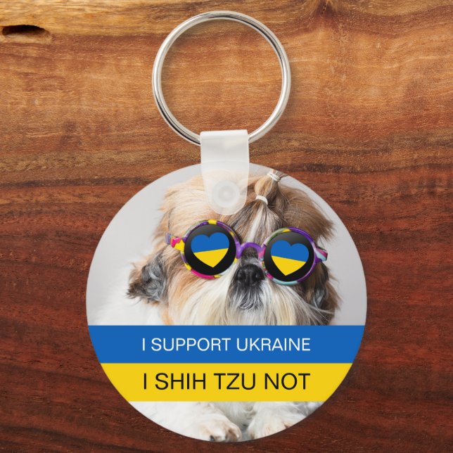 I support Ukraine I Shih Tzu Not Key Ring (Front)