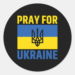 I Support Ukraine Stand With Ukraine Ukrainian Fla Classic Round Sticker