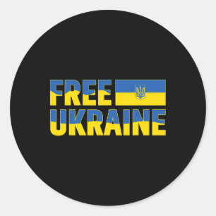 I Support Ukraine Stand With Ukraine Ukrainian Fla Classic Round Sticker