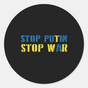 I Support Ukraine Stop Putin Stop War Classic Round Sticker