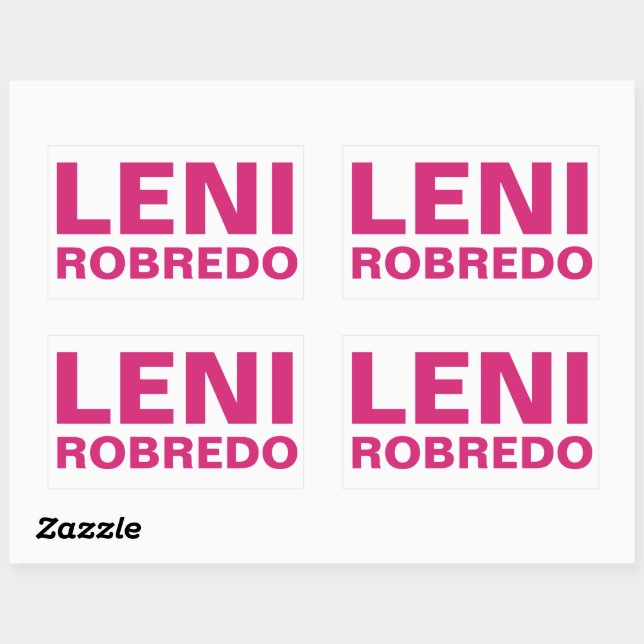 I Support Vice President LENI Robredo CUSTOMIZABLE Rectangular Sticker (Sheet)