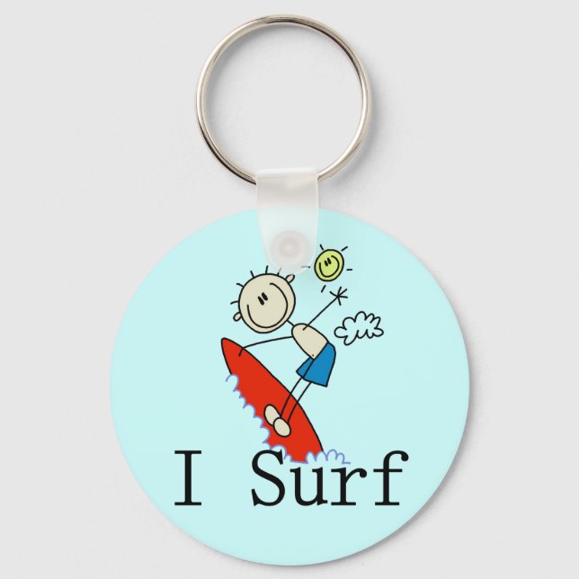 I Surf T-shirts and Gifts Key Ring (Front)