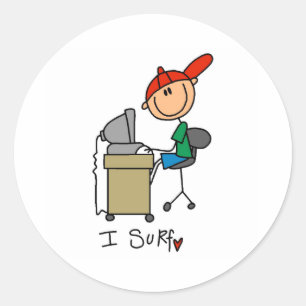 I Surf the Web Classic Round Sticker