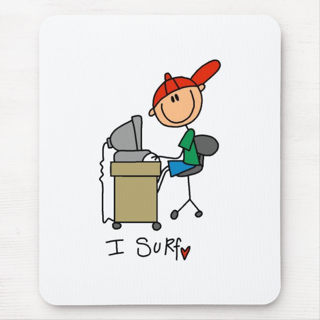 I Surf the Web Mouse Pad (Front)