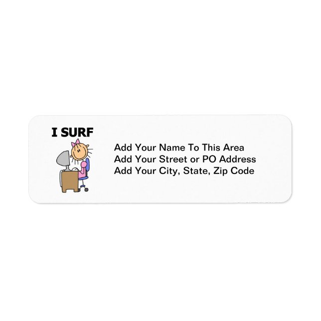 I Surf the Web Return Address Label (Front)