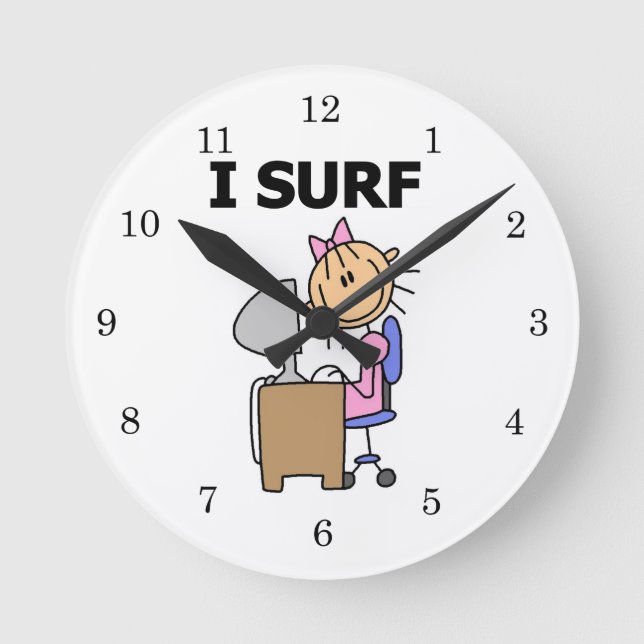I Surf the Web Round Clock (Front)
