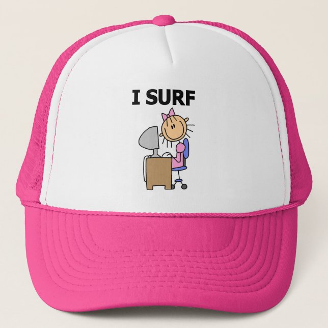 I Surf the Web Trucker Hat (Front)
