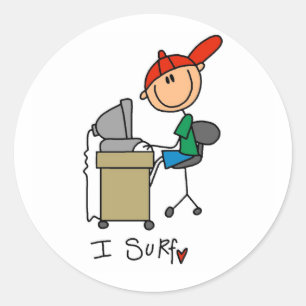 I Surf The Web Tshirts and Gifts Classic Round Sticker