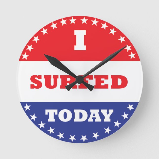 I Surfed Today Round Clock (Front)