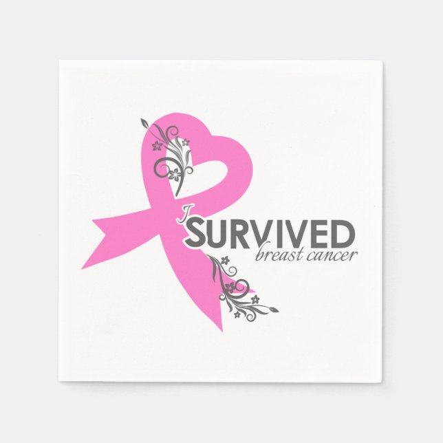 I Surived Breast Cancer Napkin (Front)
