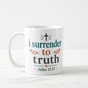 I Surrender To Truth Elegant Faith Based Quote Coffee Mug