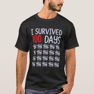 I Survived 100 Days of School Funny Teacher Studen T-Shirt