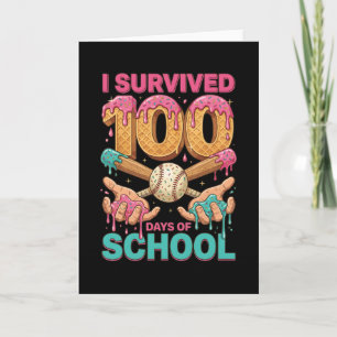I Survived 100 Days of School Ice Cream Drip Card